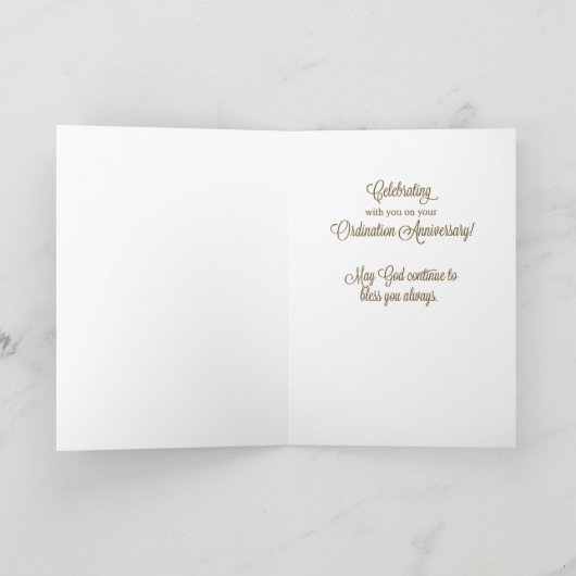 Jubileum van Ordination, Cross on Starburst Kaart (Binnen)