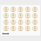 Jubileum van Ordination, Cross on Starburst Ronde Sticker (Vel)