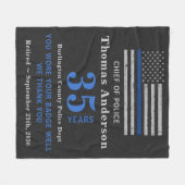 Jubileum van politie-aftredingscadeau met blauwe l fleece deken (Voorkant (Horizontaal))