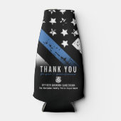 Jubileum van politie-pensionering met blauwe lijn flesjeskoeler (Voorkant)