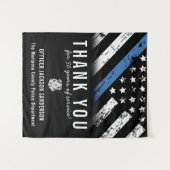 Jubileum van politie-pensionering met blauwe lijn wandkleed (Voorkant (horizontaal))