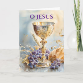 Jubileum van Priesterwijding Kelk Hostie Kaart