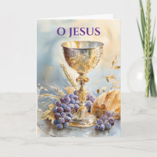 Jubileum van Priesterwijding Kelk Hostie Kaart