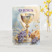 Jubileum van Priesterwijding Kelk Hostie Kaart (Gele Bloem)