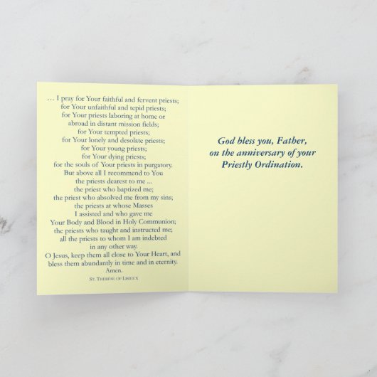Jubileum van Priesterwijding Wenskaart Kaart (Binnen)