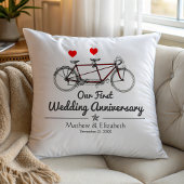 Jubileum van tandem Bicycle Custom Wedding Kussen
