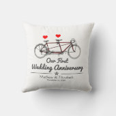Jubileum van tandem Bicycle Custom Wedding Kussen (Achterkant)