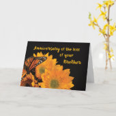 Jubileum van verlies van Broeder Butterfly Sunflow Kaart (Gele Bloem)
