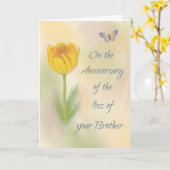 Jubileum van Verlies van Broeder Waterverf Bloem Kaart (Gele Bloem)