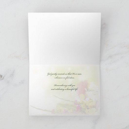 Jubileum van Verlies van Grootvader, Dood, Bloemen Kaart (Binnen)