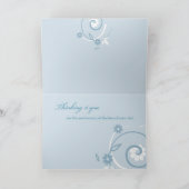 Jubileum van Verlies van Pa Blue Swirls Kaart (Binnen)