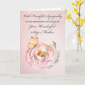 Jubileum van Verlies van Stap Moeder Vlinder Roos Kaart (Gele Bloem)