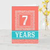 Jubileum van werknemers 7 jaar - decoratief kaart (Gele Bloem)