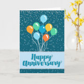 Jubileum van werknemers - ballonnen en Confetti Kaart (Gele Bloem)