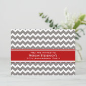 Jubileum van werknemers Uitnodiging Gray Chevron (Staand voorkant)