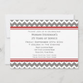 Jubileum van werknemers Uitnodiging Gray Chevron (Achterkant)