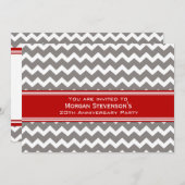 Jubileum van werknemers Uitnodiging Gray Chevron (Voorkant / Achterkant)
