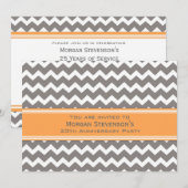 Jubileum van werknemers Uitnodiging grijs blauw (Voorkant / Achterkant)