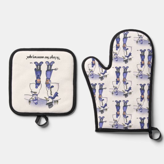 Jubileum vergeten ovenwant & pannenlap set (Voorkant)