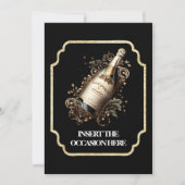 Jubileum Verjaardag Mousserende Wijn Kaart (Voorkant)
