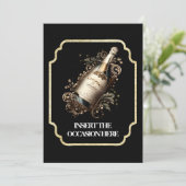 Jubileum Verjaardag Mousserende Wijn Kaart (Staand voorkant)