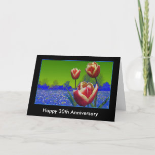 Jubileum, verjaardag, tulpen, voeg tekst toe kaart