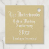 Jubileum Verlichtingsbrief U-monogram voor weddens Bedankjes Labels (Achterkant)