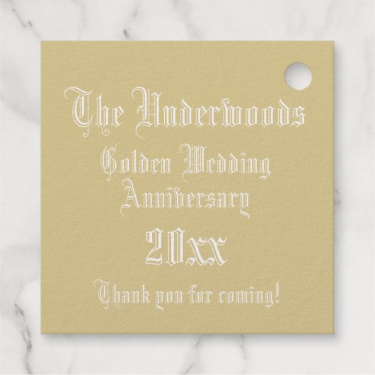 Jubileum Verlichtingsbrief U-monogram voor weddens Bedankjes Labels (Achterkant)