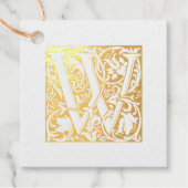 Jubileum Verlichtingsbrief W-monogram voor weddens Bedankjes Labels (Voorkant)