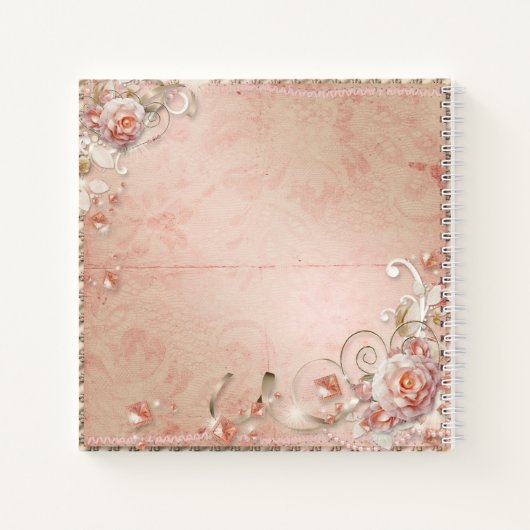 Jubileum Victoriaans Bride Rozen Pearls Notitieboek (Achterkant)