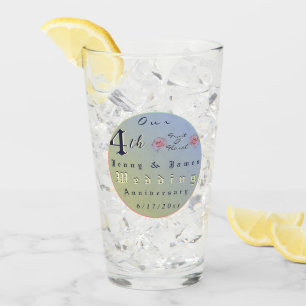 Jubileum vierde bruiloft glas