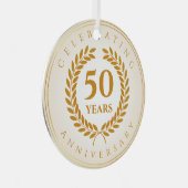 Jubileum vieren. Gold-gepersonaliseerd Metalen Ornament (Voorkant Rechts)