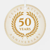 Jubileum vieren. Gold-gepersonaliseerd Metalen Ornament (Achterkant)