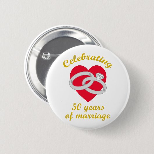 Jubileum vijftigste bruiloft ronde button 5,7 cm (Voorkant /achterkant)