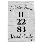 Jubileum vogelbomen huwelijksdatum medium cadeauzakje (Voorkant)