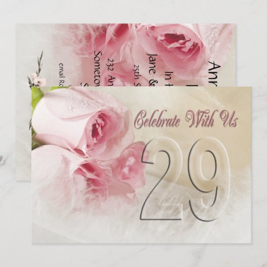 Jubileum voor 29 jaar kaart (Voorkant / Achterkant)