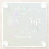 Jubileum voor 3e Jade Glass Wedding Glazen Onderzetter (Achterkant)