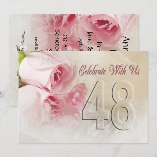 Jubileum voor 48 jaar kaart (Voorkant / Achterkant)