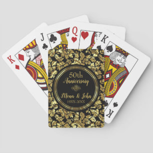 Jubileum voor 50e bruiloft zwart en goud pokerkaarten