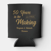 Jubileum voor 50ste bruiloft zwart en goud blikjeskoeler (Voorkant)