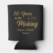 Jubileum voor 50ste bruiloft zwart en goud blikjeskoeler (Achterkant)