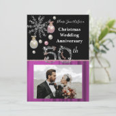 Jubileum voor 50ste kerstdag, zwart en zilver kaart (Staand voorkant)