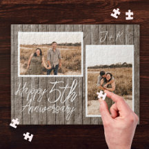 Jubileum voor 5e bruiloft Aangepast fotocollage