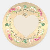 Jubileum voor aangepaste bruiloft Fresia Floral Ronde Sticker (Voorkant)