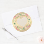 Jubileum voor aangepaste bruiloft Fresia Floral Ronde Sticker (Envelop)