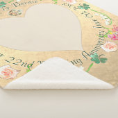 Jubileum voor aangepaste bruiloft Fresia Floral Sherpa Deken (3/4)