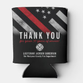 Jubileum voor afboeking van brandweerpersoneel met blikjeskoeler (Achterkant)