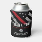 Jubileum voor afboeking van brandweerpersoneel met blikjeskoeler (Blikje Achterkant)