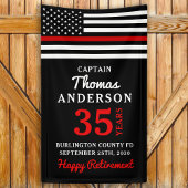 Jubileum voor afboeking van brandweerpersoneel met spandoek