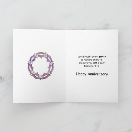 Jubileum voor broeder en schoonzus kaart (Binnen)